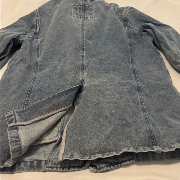 VTG Levi's Denim Blazer SZ L tailored denim jacket structured light wash casual - Picture 10 of 11